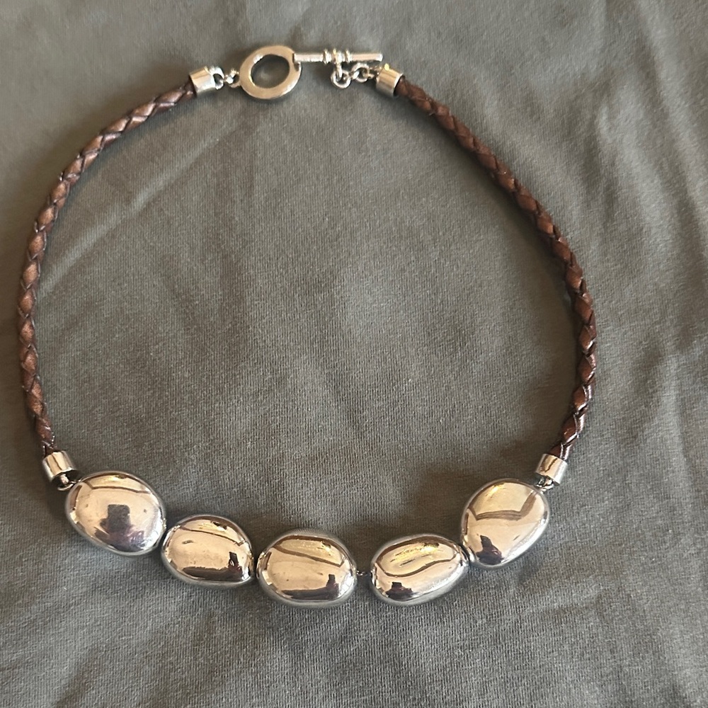 Chico's Silver and Brown Necklace